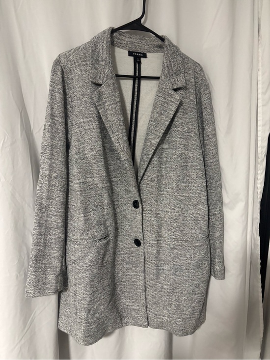 torrid Jackets & Blazers - torrid Gray Marled Knit Blazer Jacket